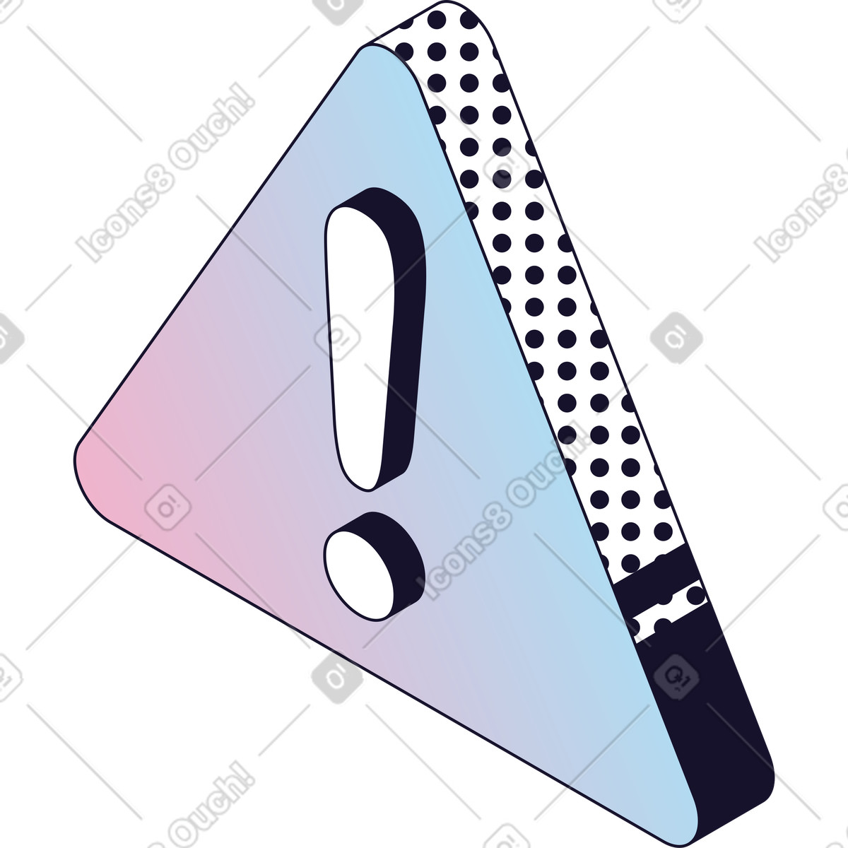 Warning sign illustration in Node style download in PNG, SVG