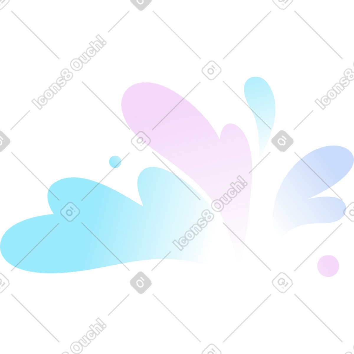 Multicolored clouds floating out illustration in Airy style download in PNG, SVG