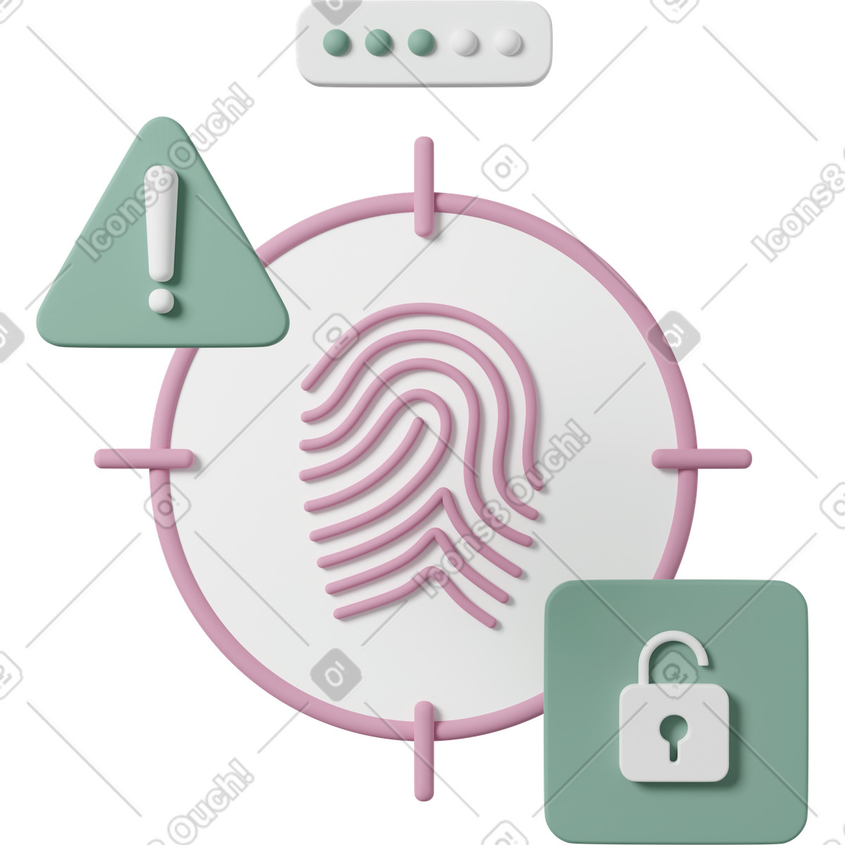 Fingerprint security illustration in PNG, SVG