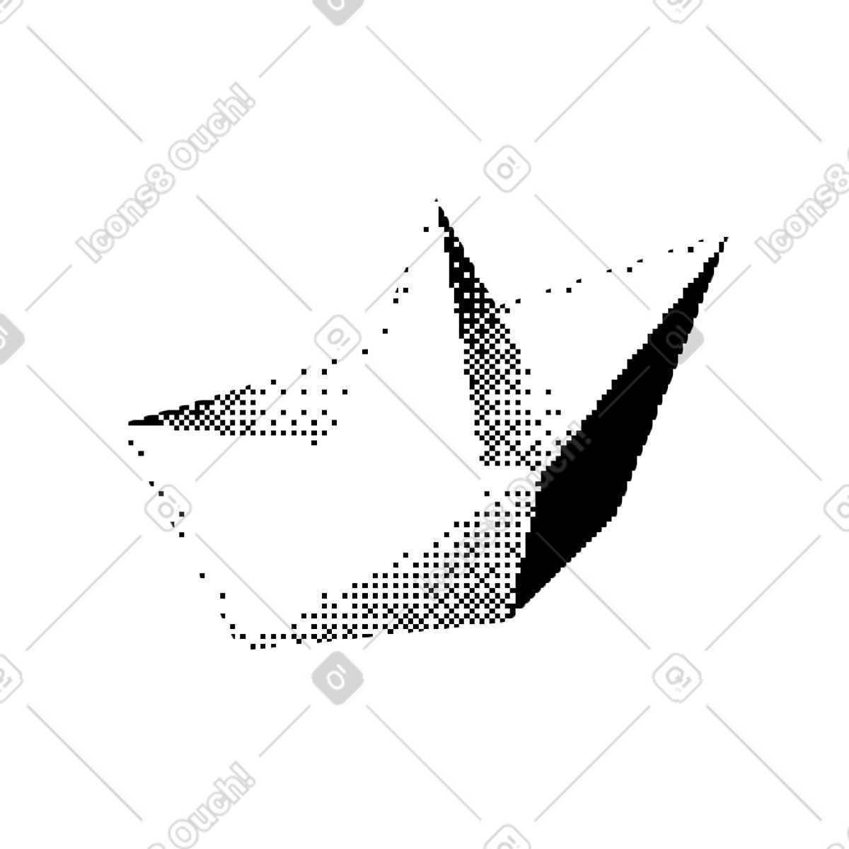 Bitmap スタイルの Paper ship のイラストをPNG、SVG形式でダウンロード