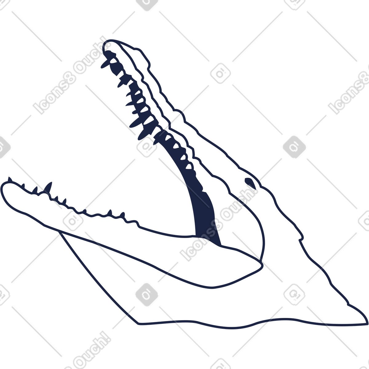 Crocodile line animierte Illustration im Urban-Stil als Download in GIF, Lottie (JSON), AE