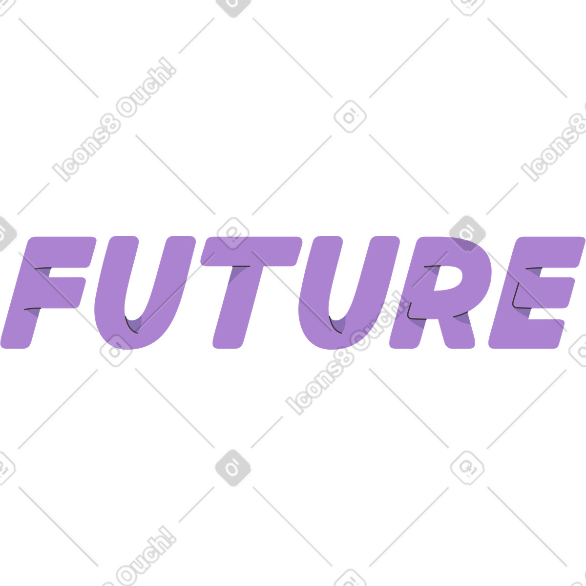 Dizzy 스타일의 Lettering purple future 일러스트레이션 PNG, SVG 다운로드