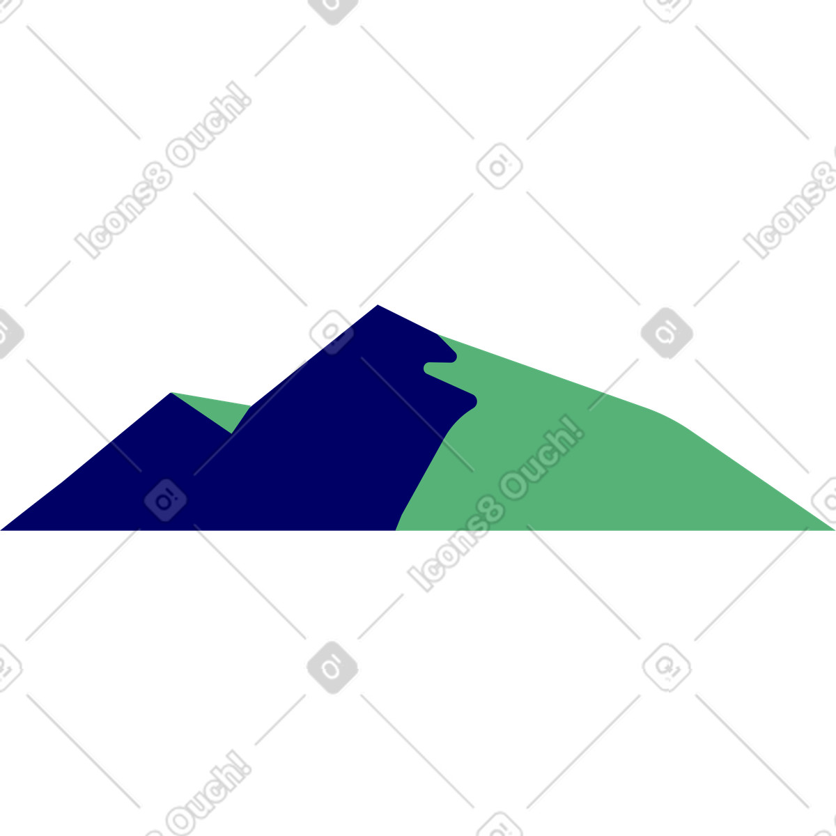 Mountain background green and blue illustration in Lounge style download in PNG, SVG