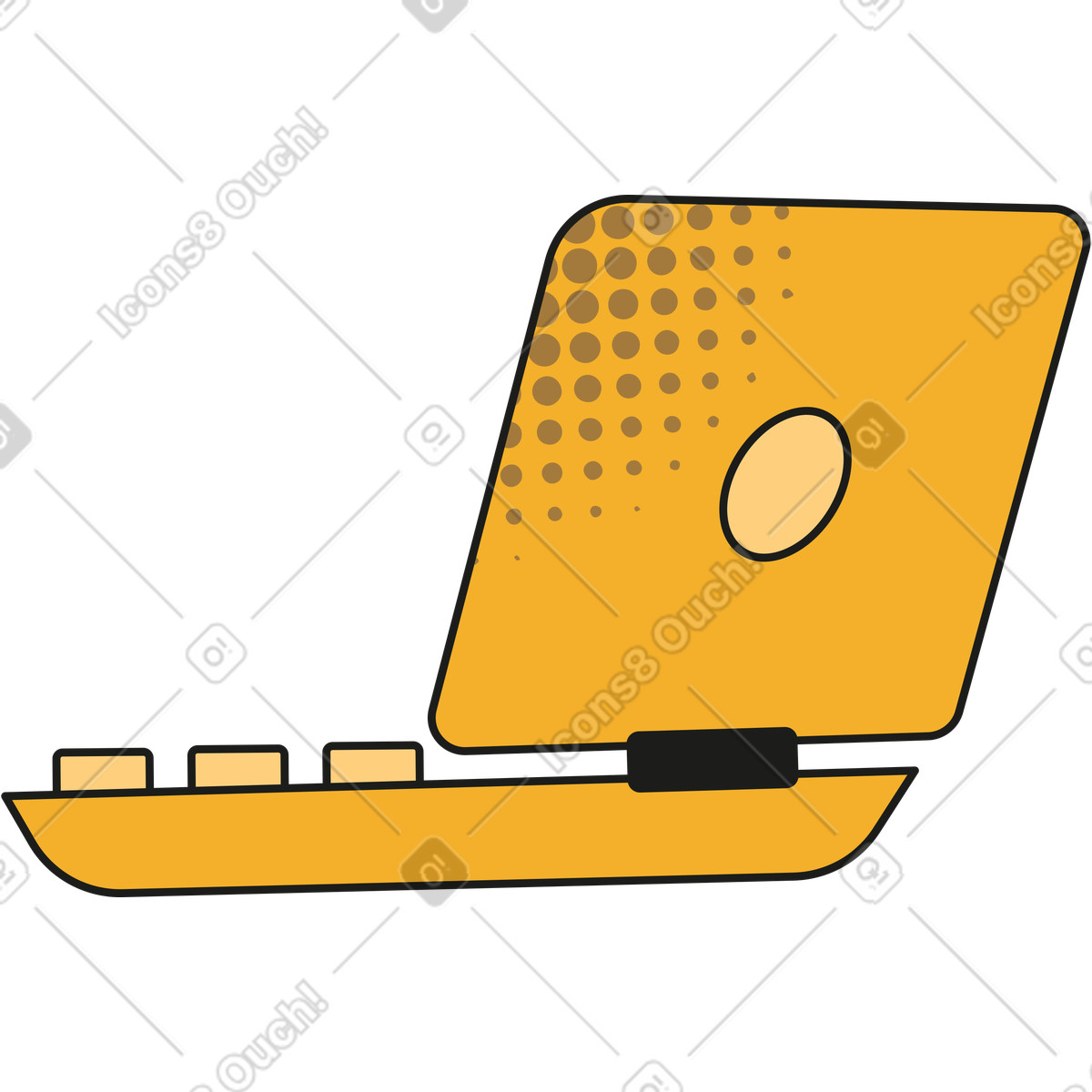 Rubber スタイルの Laptop のイラストをPNG、SVG形式でダウンロード