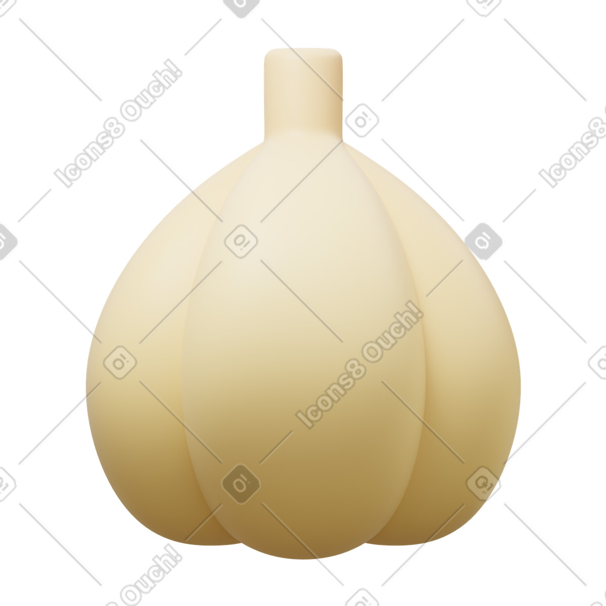 Ilustración Garlic en estilo 3D Fluency a descargar en PNG y SVG