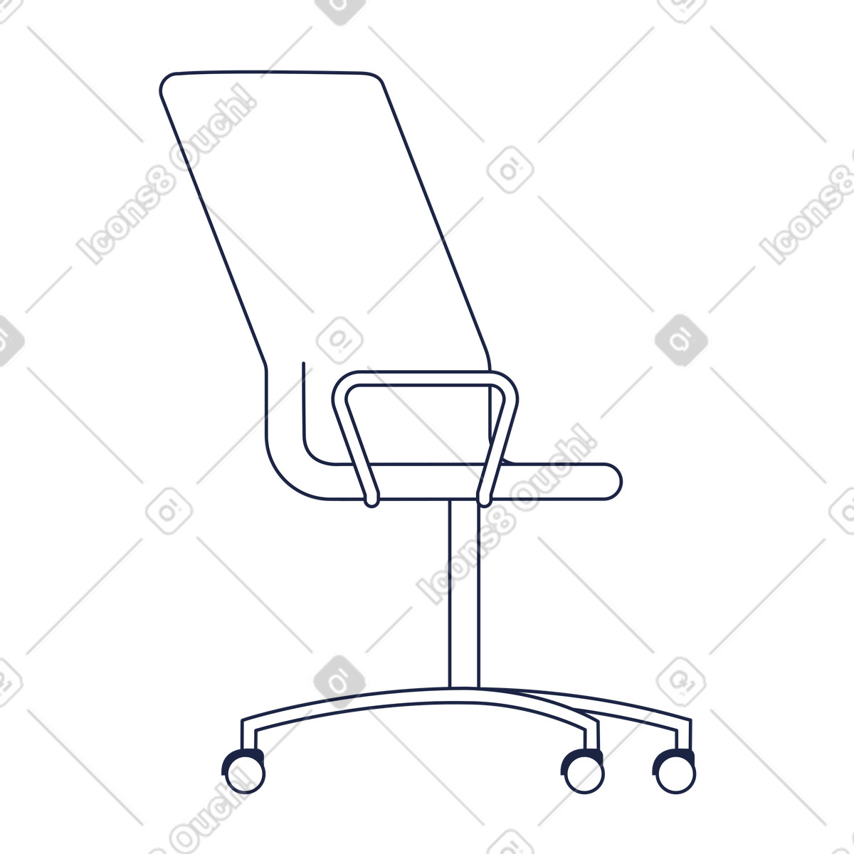 Schreibtischstuhl animierte Illustration im Urban Line-Stil als Download in GIF, Lottie (JSON), AE