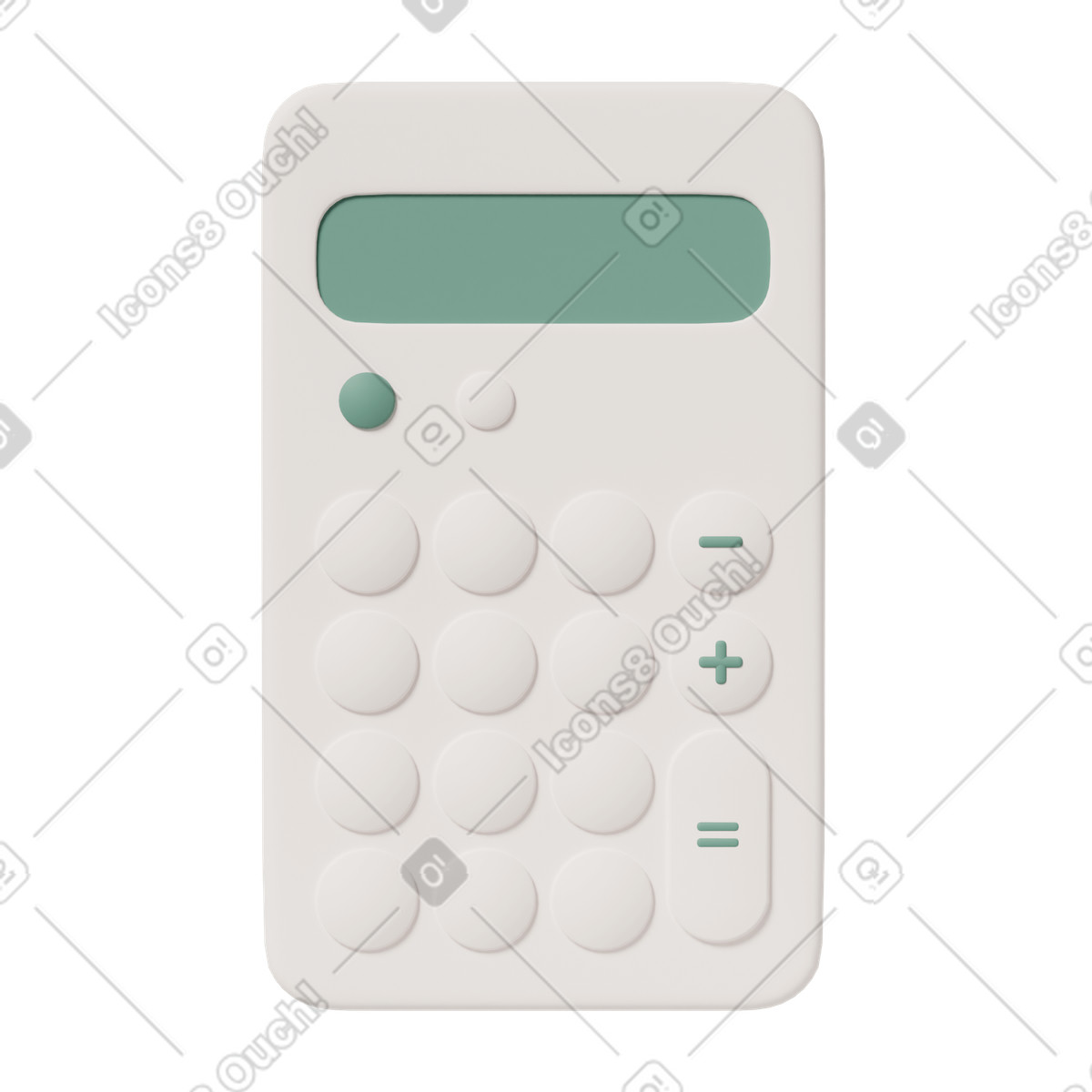Illustration White calculator dans le style 3D Casual life à télécharger aux formats PNG, SVG