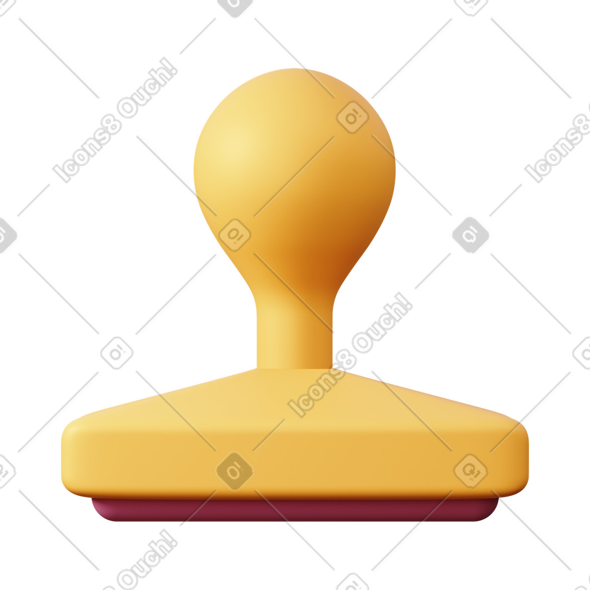 Rubber stamp illustration in 3D Sugary style download in PNG, SVG