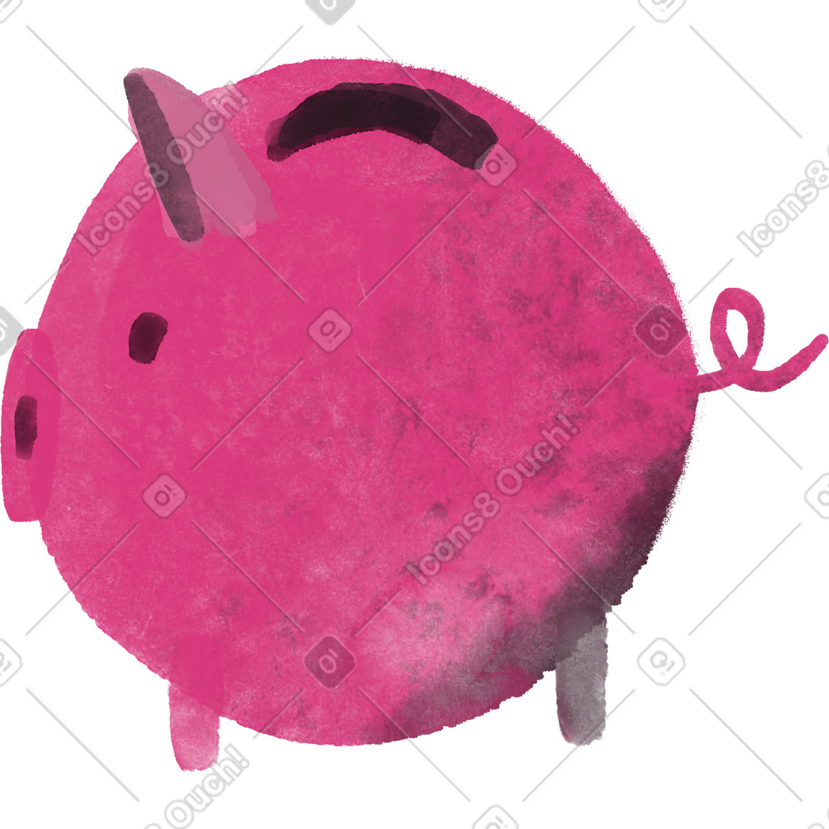 Ilustración Hucha en estilo Inky a descargar en PNG y SVG