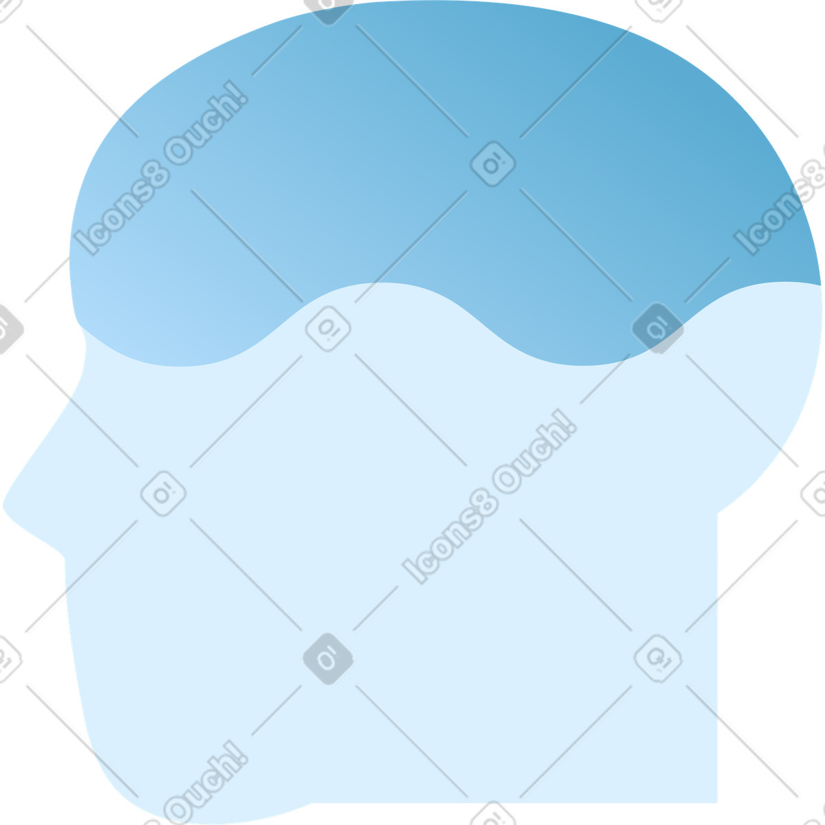 Silhouette of a human head side view illustration in Concept style download in PNG, SVG