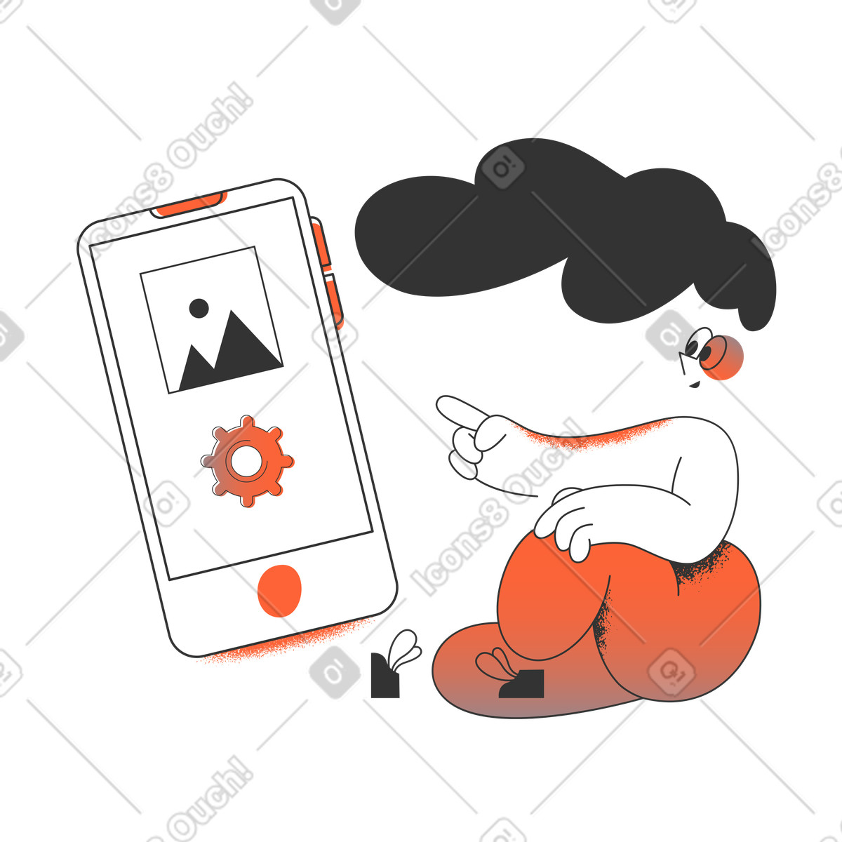 Image settings illustration in Crayon style download in PNG, SVG