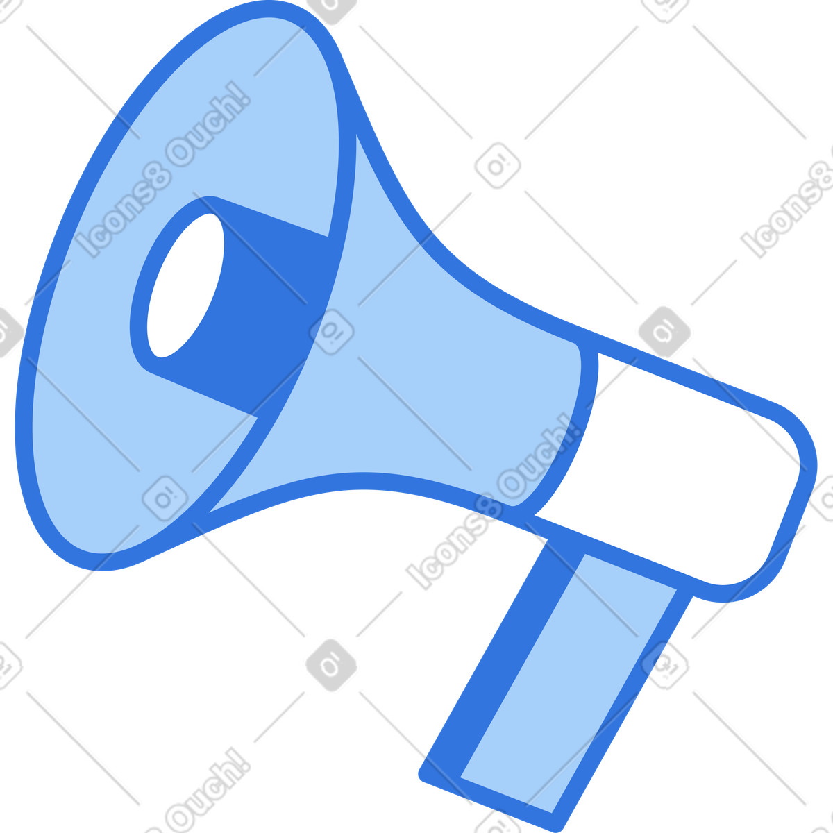Megaphone illustration in Sky style download in PNG, SVG