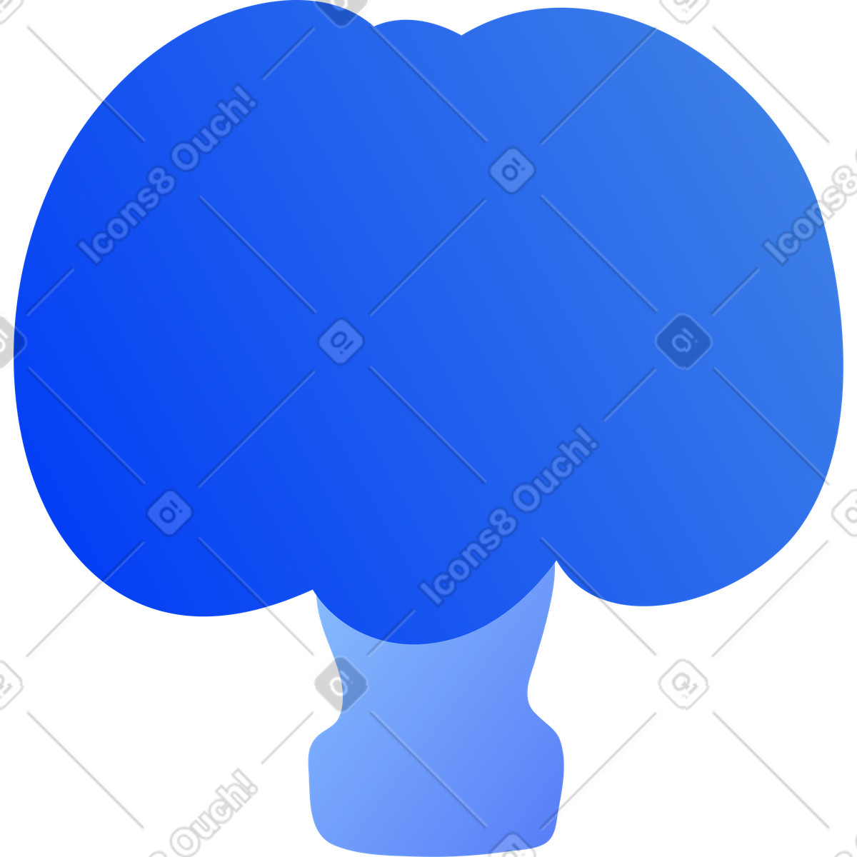 Blue broccoli with thick stem illustration in Buddy style download in PNG, SVG