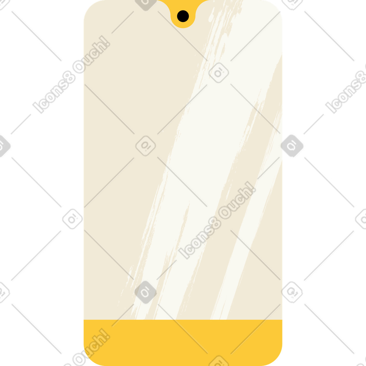 Leeres telefon mit gelbem bildschirm-Illustration im Juicy-Stil als Download in PNG, SVG