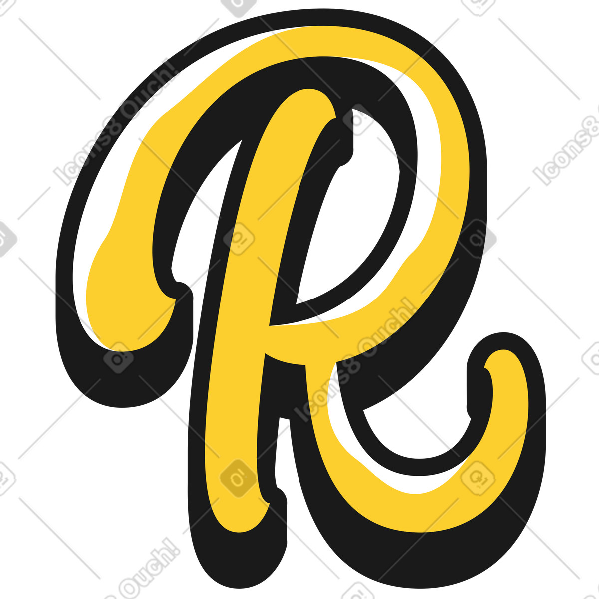 Taxi スタイルの 大文字 r のイラストをPNG、SVG形式でダウンロード