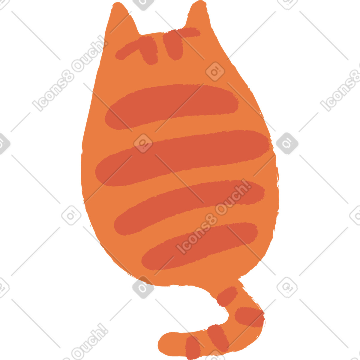Ginger Cat スタイルの 猫の背中 のイラストをPNG、SVG形式でダウンロード