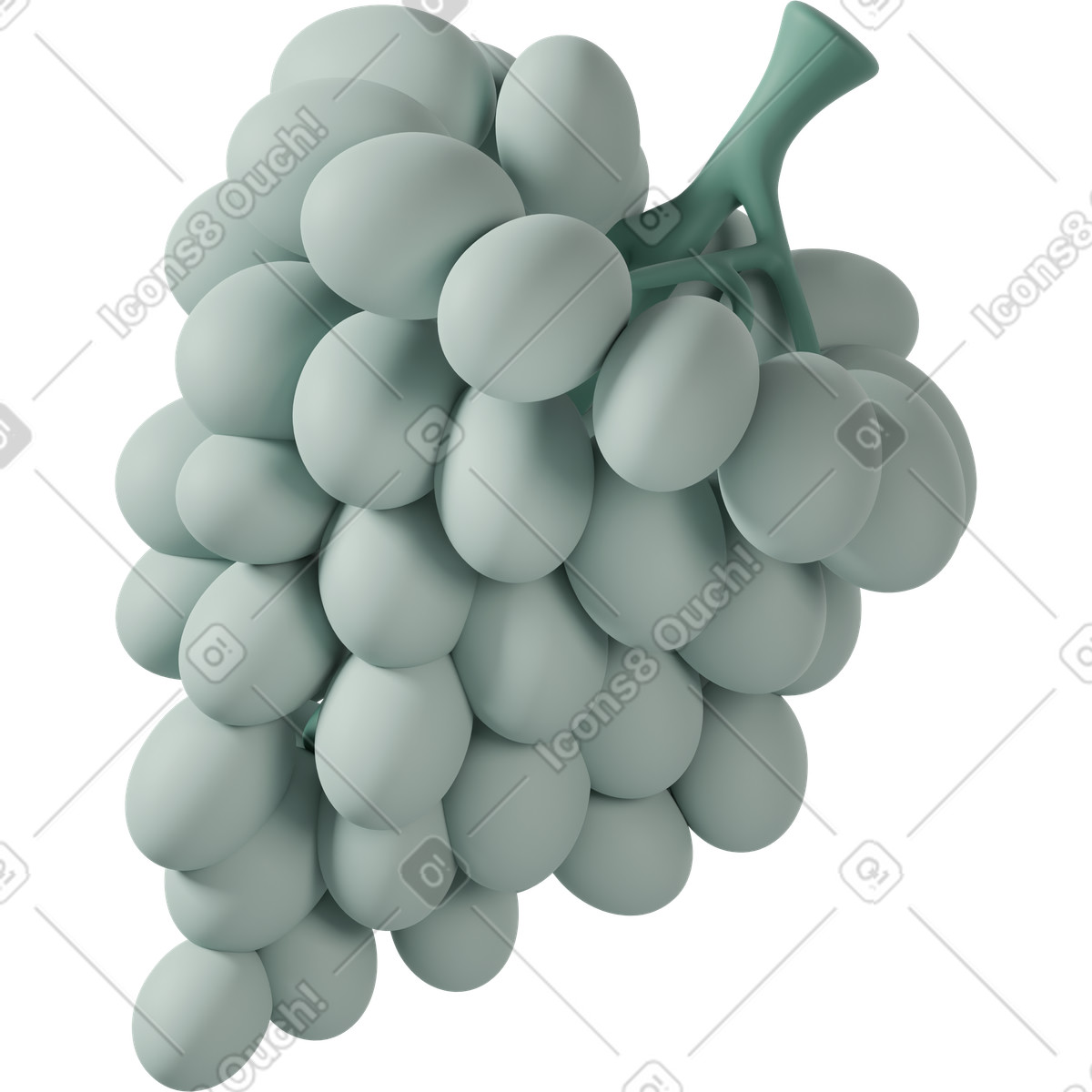 3D Casual life 스타일의 Green grape 일러스트레이션 PNG, SVG 다운로드