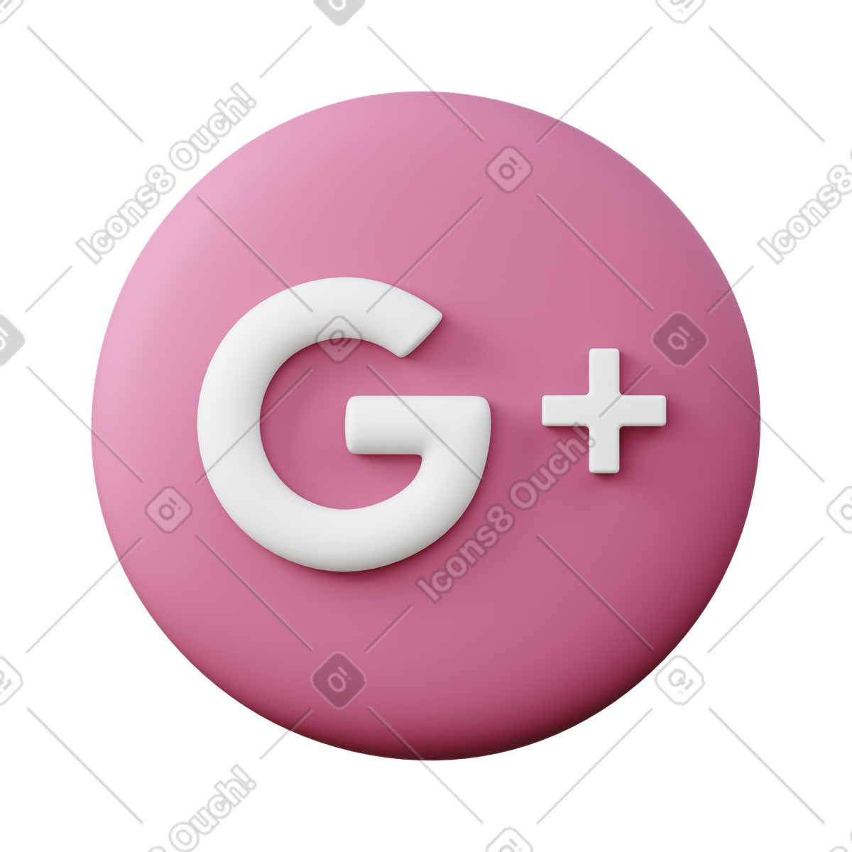 Google plus illustrazione in stile 3D Sugary scarica in PNG, SVG