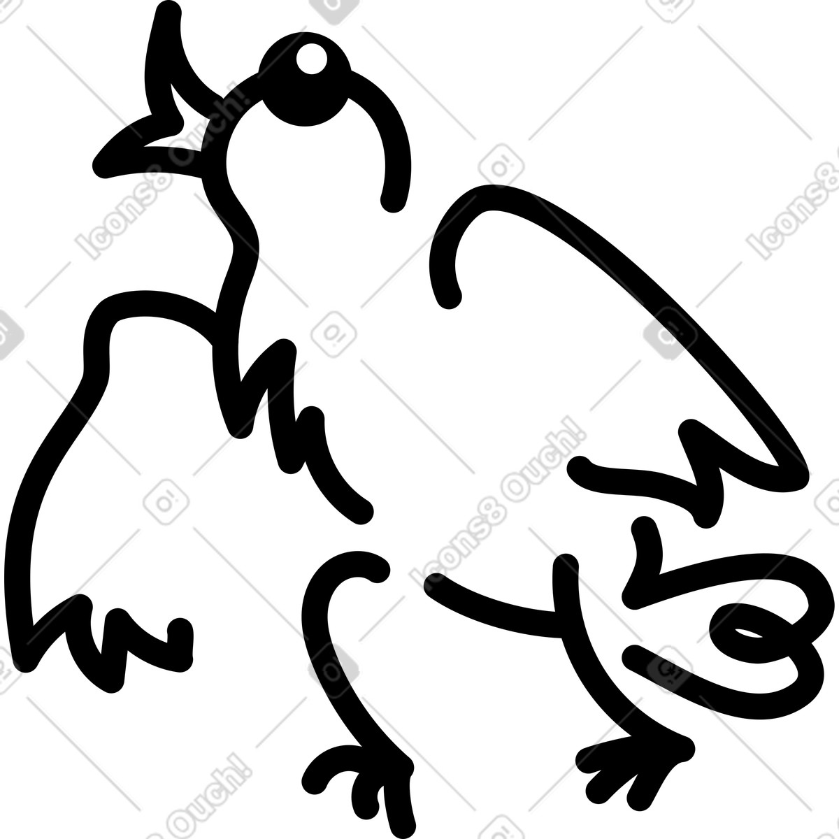 Notes スタイルの 鳥 のイラストをPNG、SVG形式でダウンロード