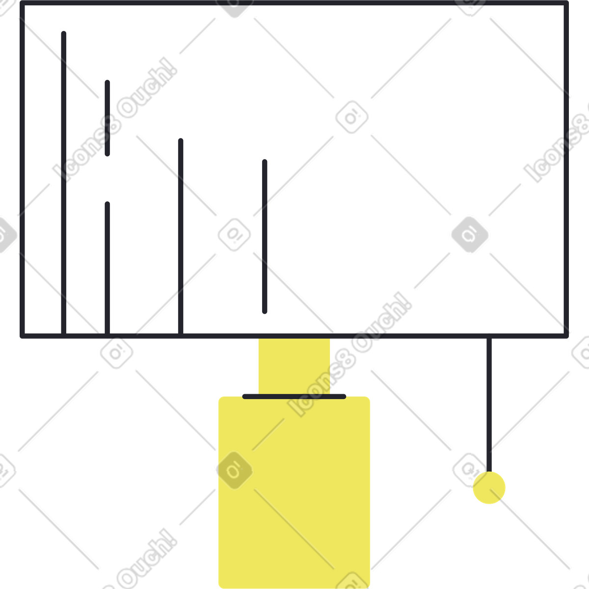 Small table lamp with cylindrical lampshade illustration in Boba style download in PNG, SVG