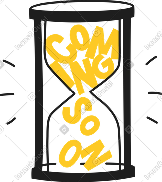 Lettering coming soon in hourglass text PNG, SVG