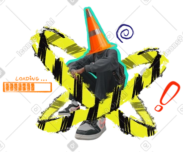 Not found error digital collage  PNG, SVG