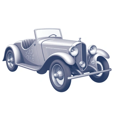 A vintage car with art nouveau styling and intricate details