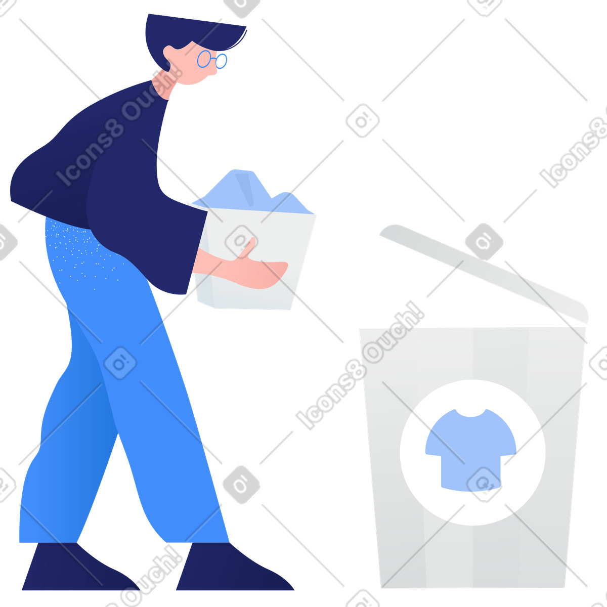 Ilustração de Triagem resíduos - têxteis em no estilo Clip para baixar em PNG, SVG