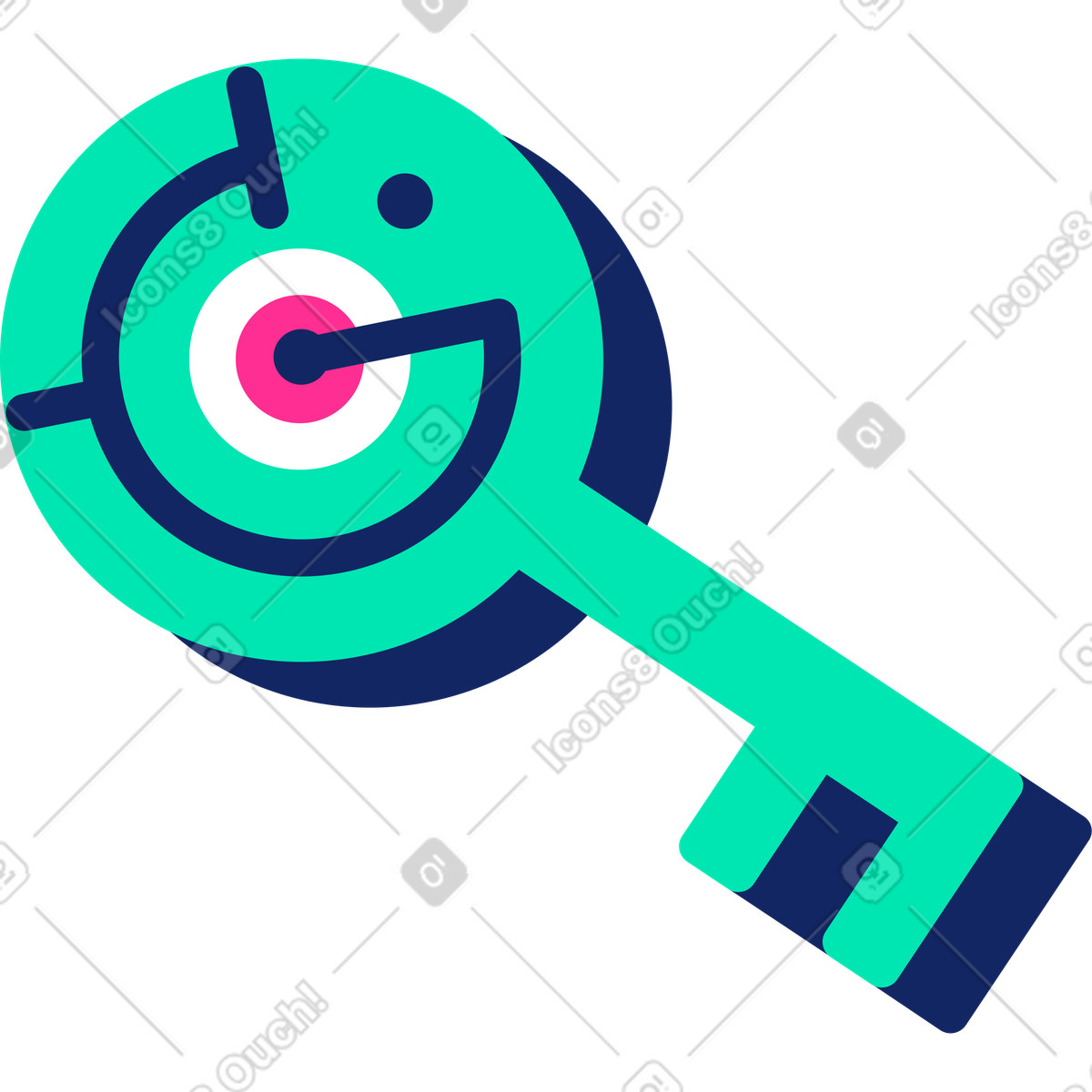 Иллюстрация Cryptography key в стиле Cyborg — скачать в форматах PNG, SVG