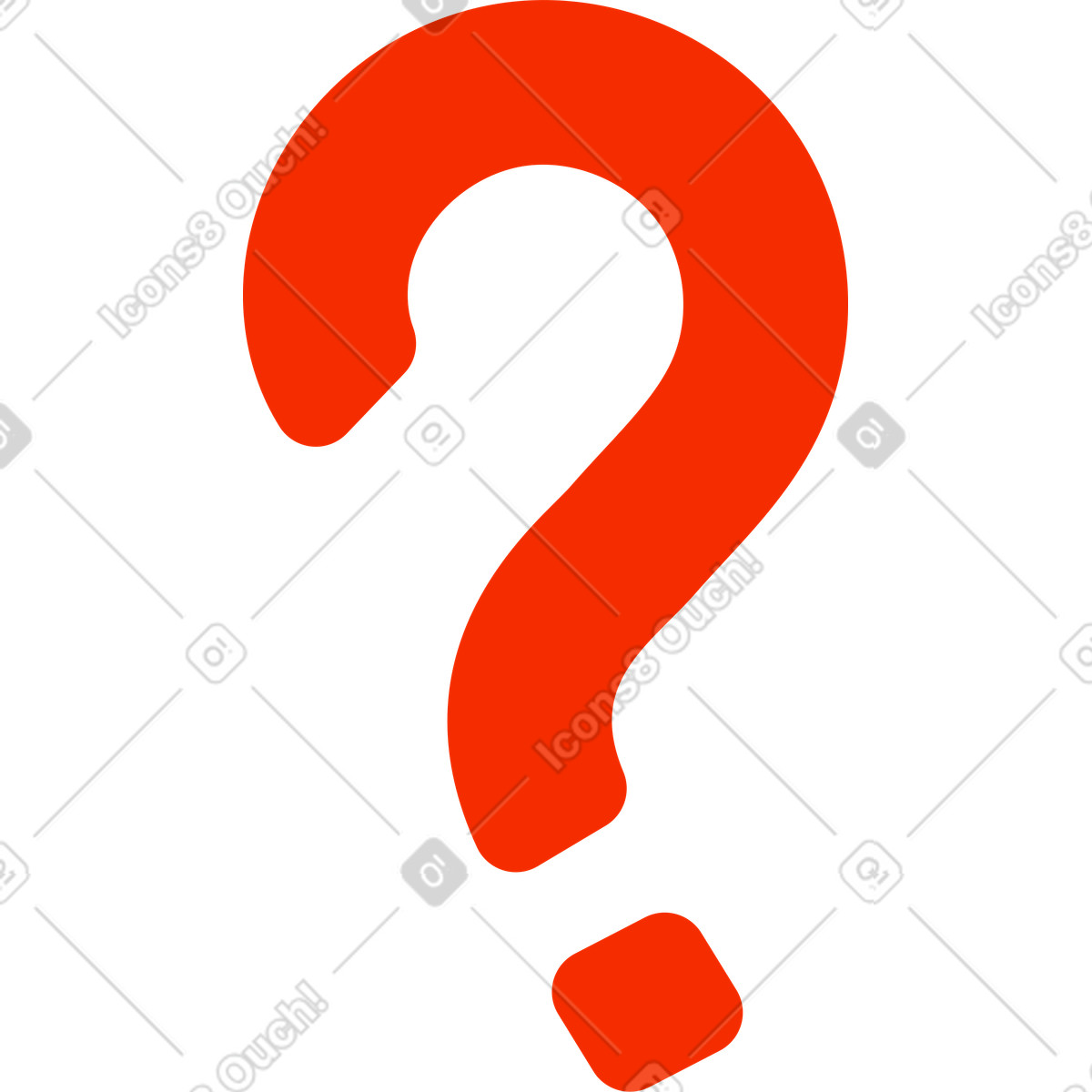 Question mark illustration in Looney style download in PNG, SVG