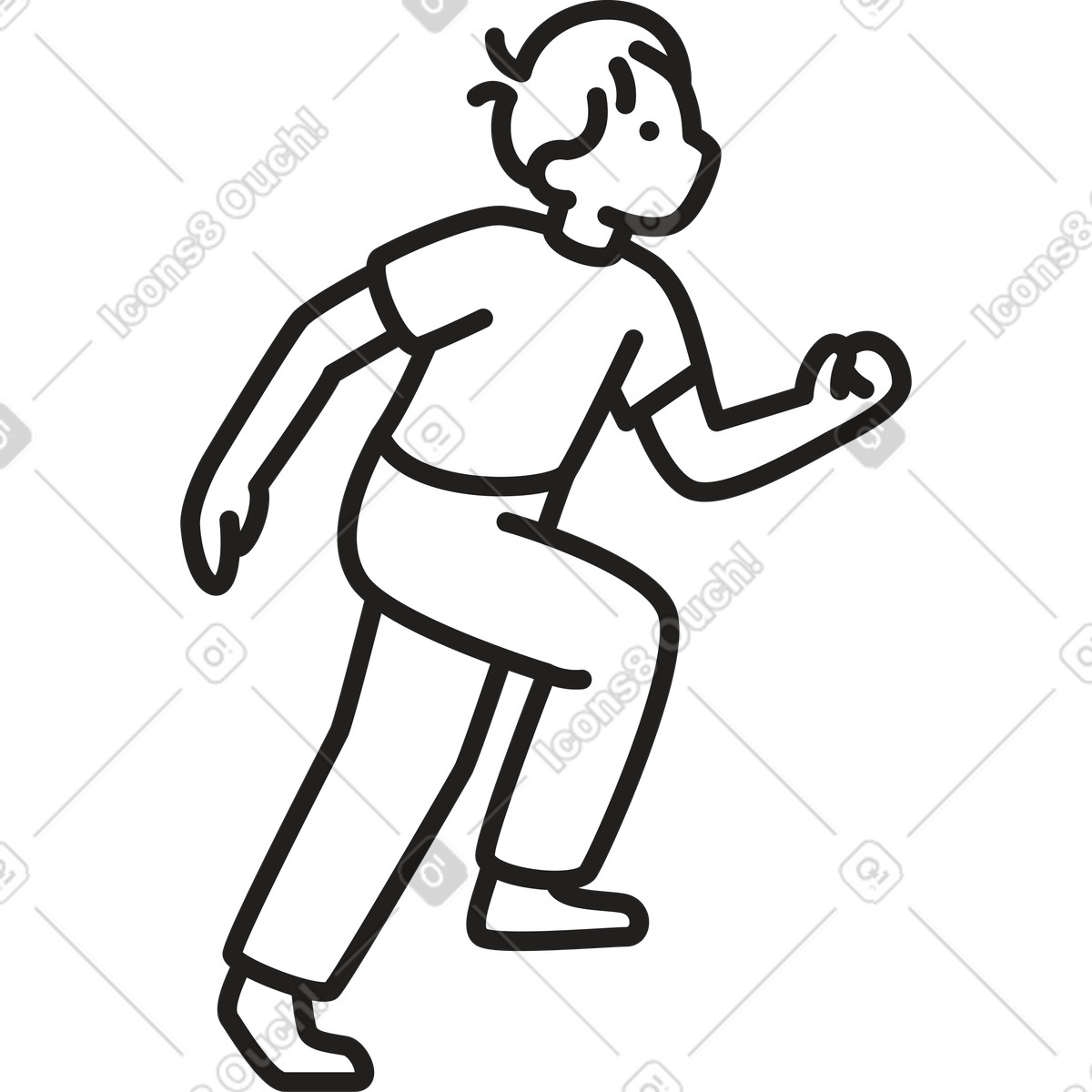 Ilustración Hombre caminando hacia arriba en estilo Little a descargar en PNG y SVG