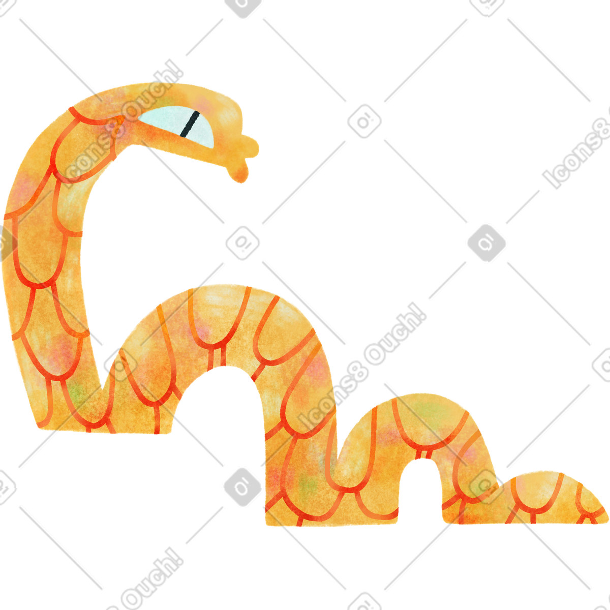 Ilustración Snake en estilo Jungle a descargar en PNG y SVG