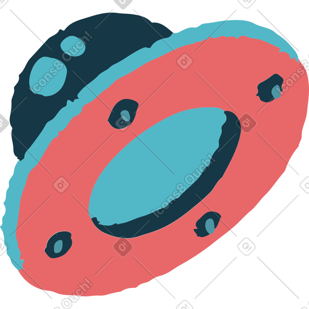 Ufo illustrazione in stile Flamenco scarica in PNG, SVG