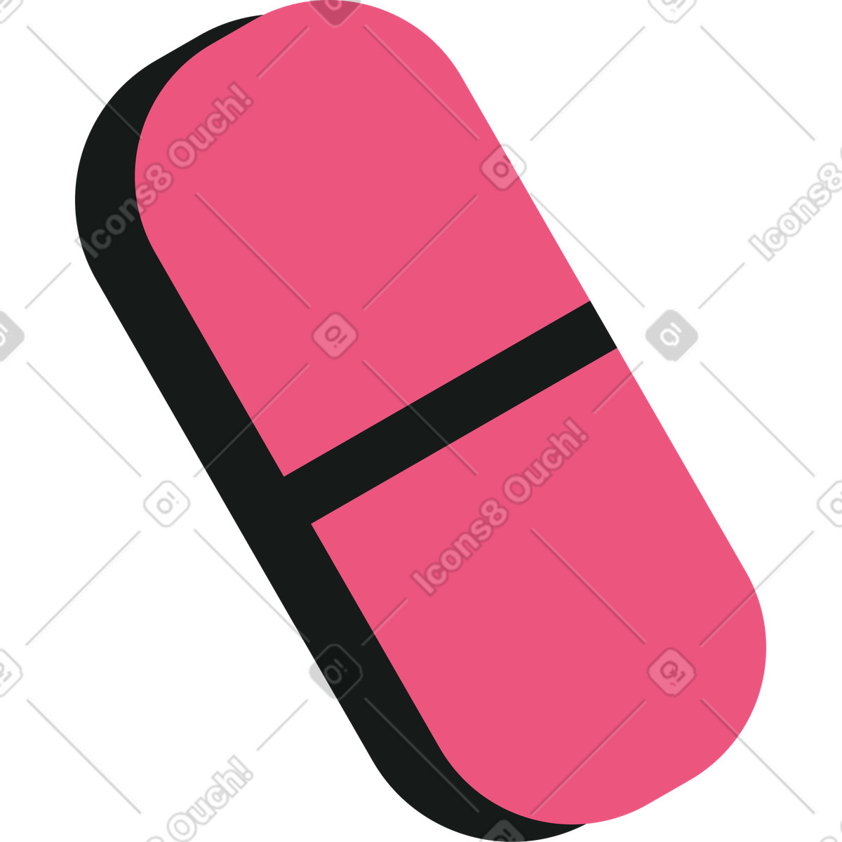 Medicina pillola rosa illustrazione in stile Lounge scarica in PNG, SVG