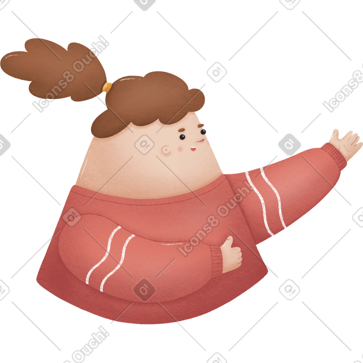 Woolly 스타일의 Girl pilot 일러스트레이션 PNG, SVG 다운로드