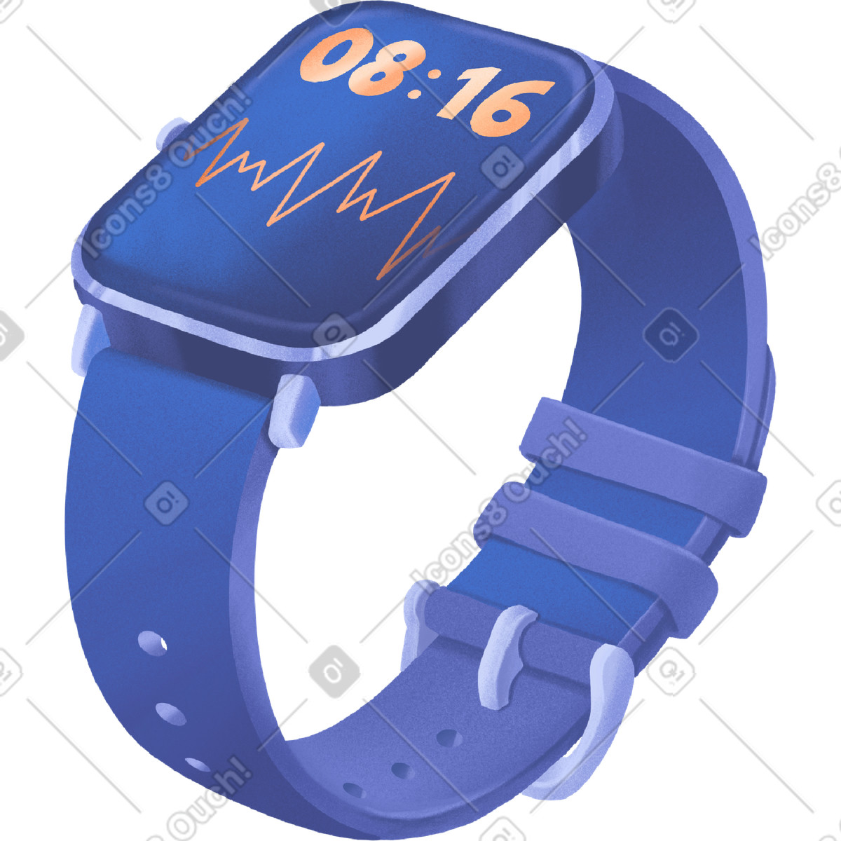 Иллюстрация Blue smart watch в стиле — скачать в форматах PNG, SVG