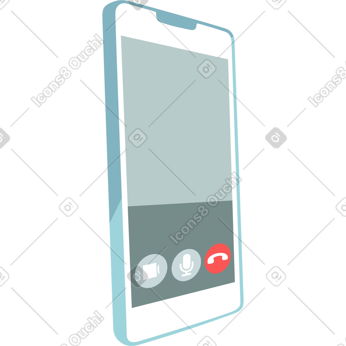 Smartphone illustration clipart with minimal bezel device and clean background