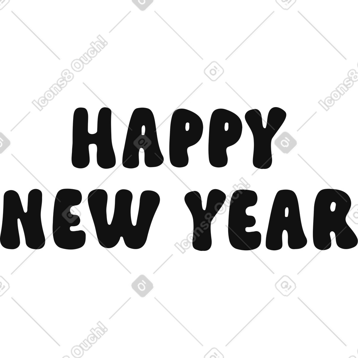 Illustration Texte bonne année lettrage dans le style Journal à télécharger aux formats PNG, SVG