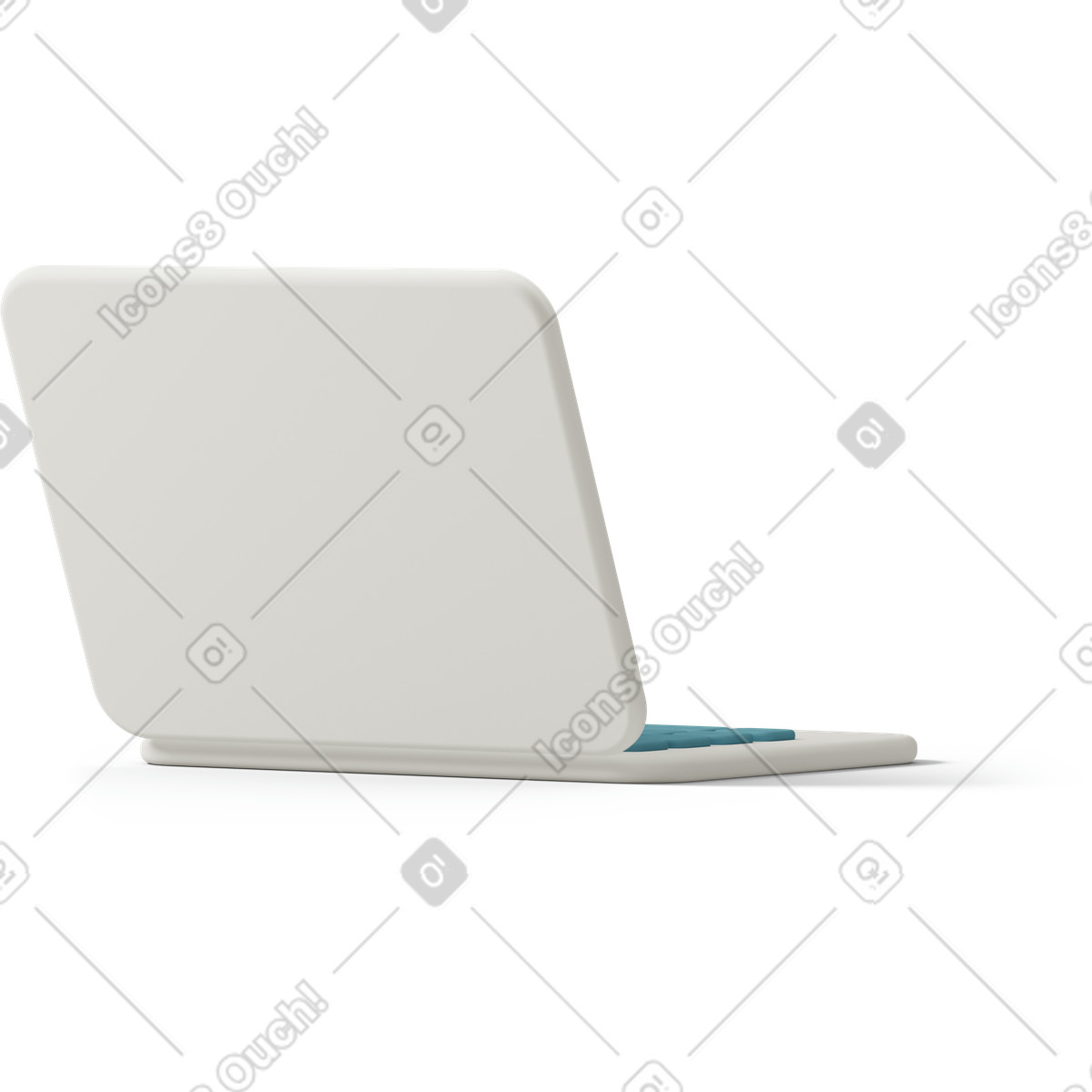 Ilustração de Rear view of white laptop em no estilo 3D Casual life para baixar em PNG, SVG