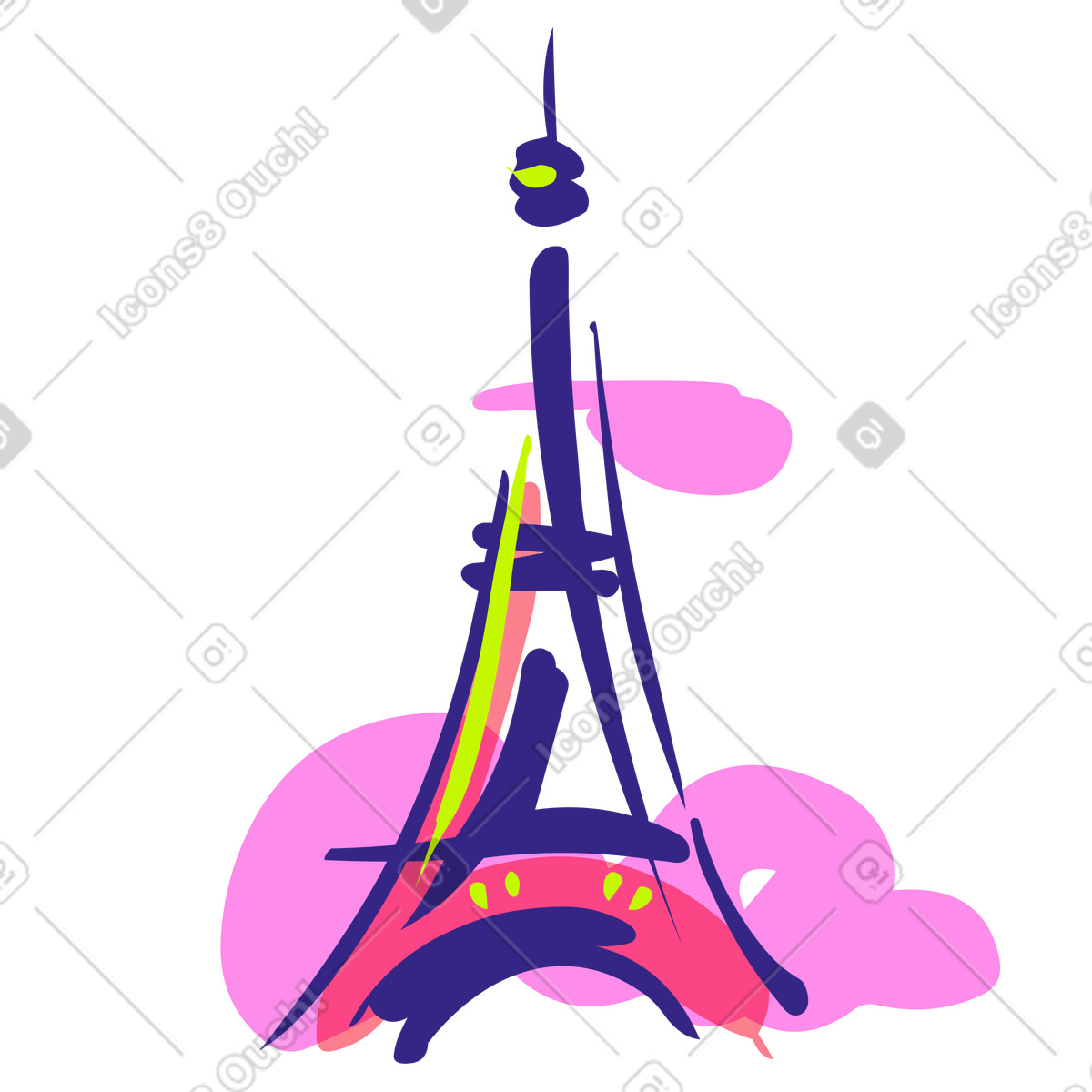 Eiffel Tower in Paris illustration in PNG, SVG