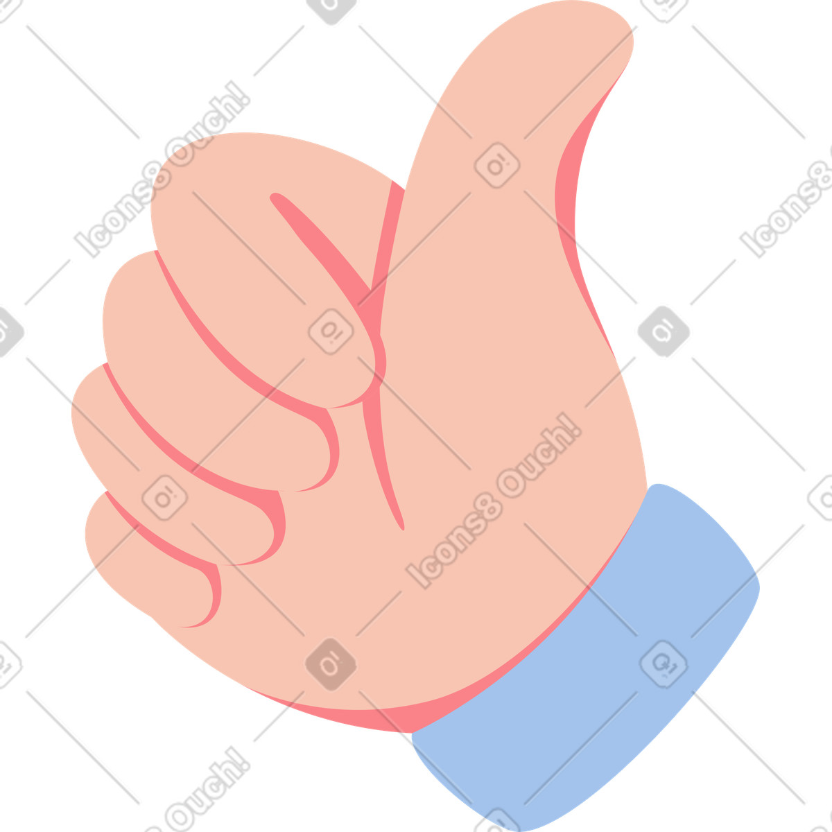 Ilustração de Mão polegares para cima em no estilo Like baixar em PNG, SVG