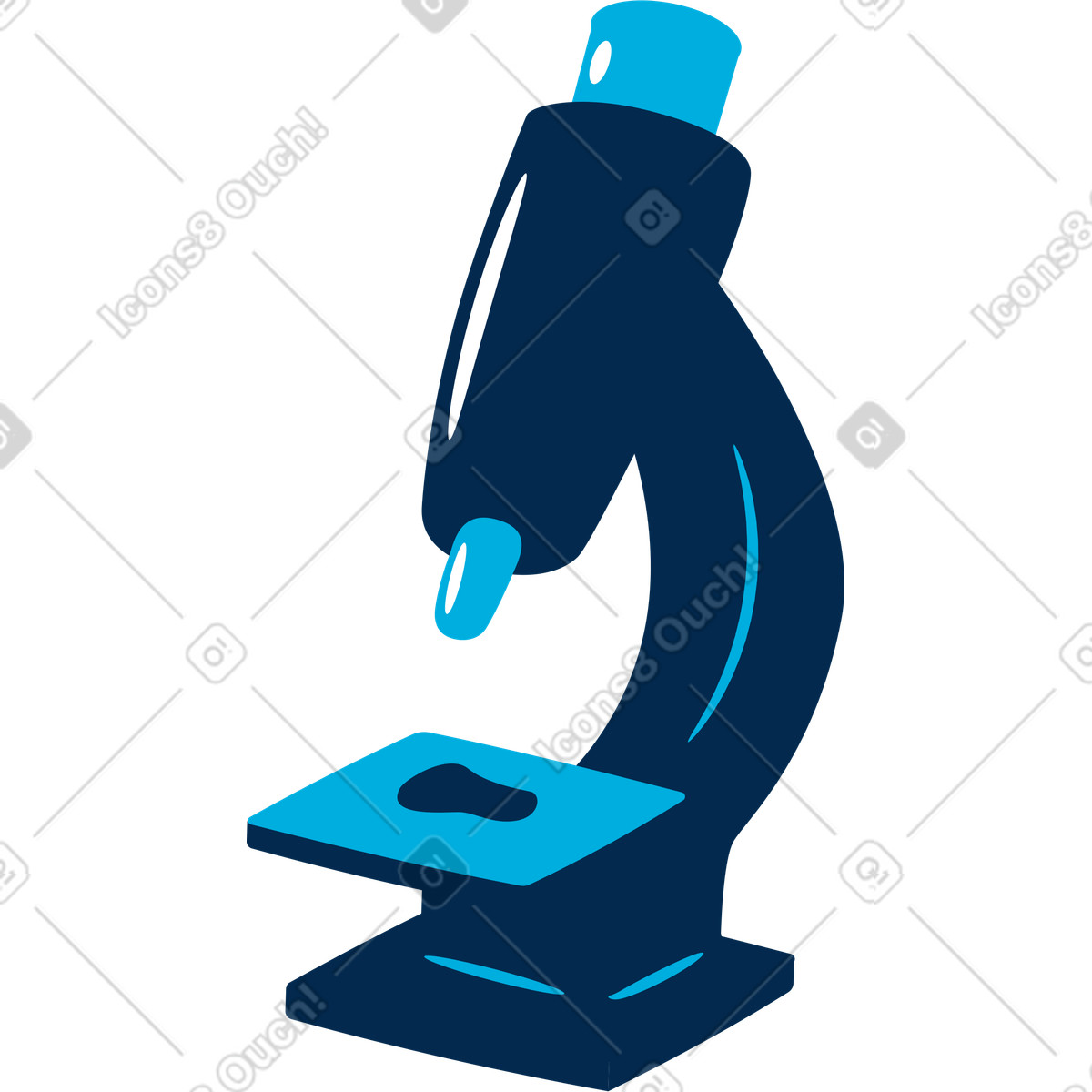 Microscope illustration in Flame style download in PNG, SVG