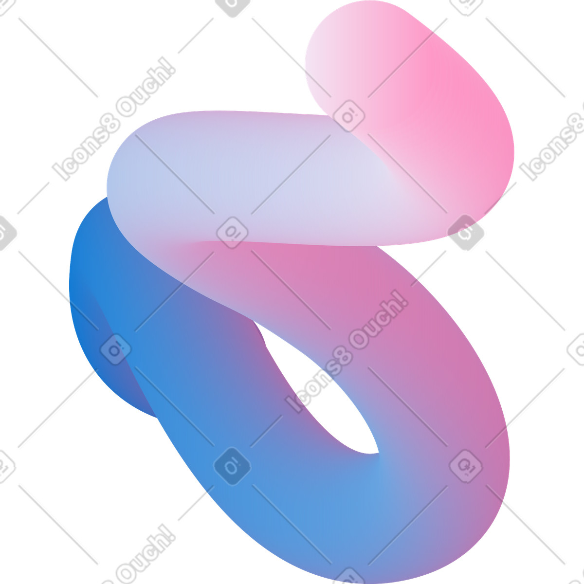 Pink blue curved shape illustration in Forms style download in PNG, SVG