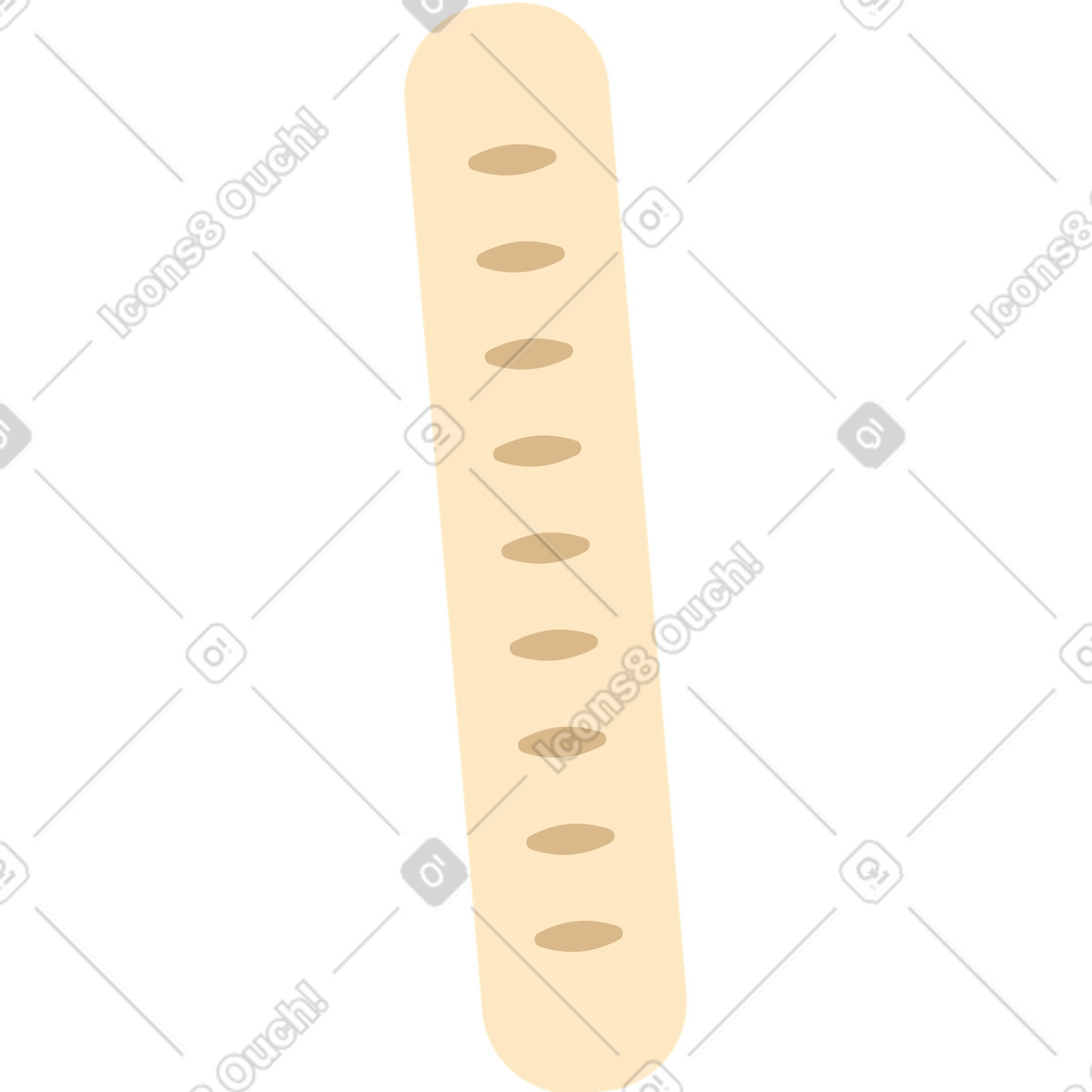 Illustration Baguette dans le style Marginalia à télécharger aux formats PNG, SVG