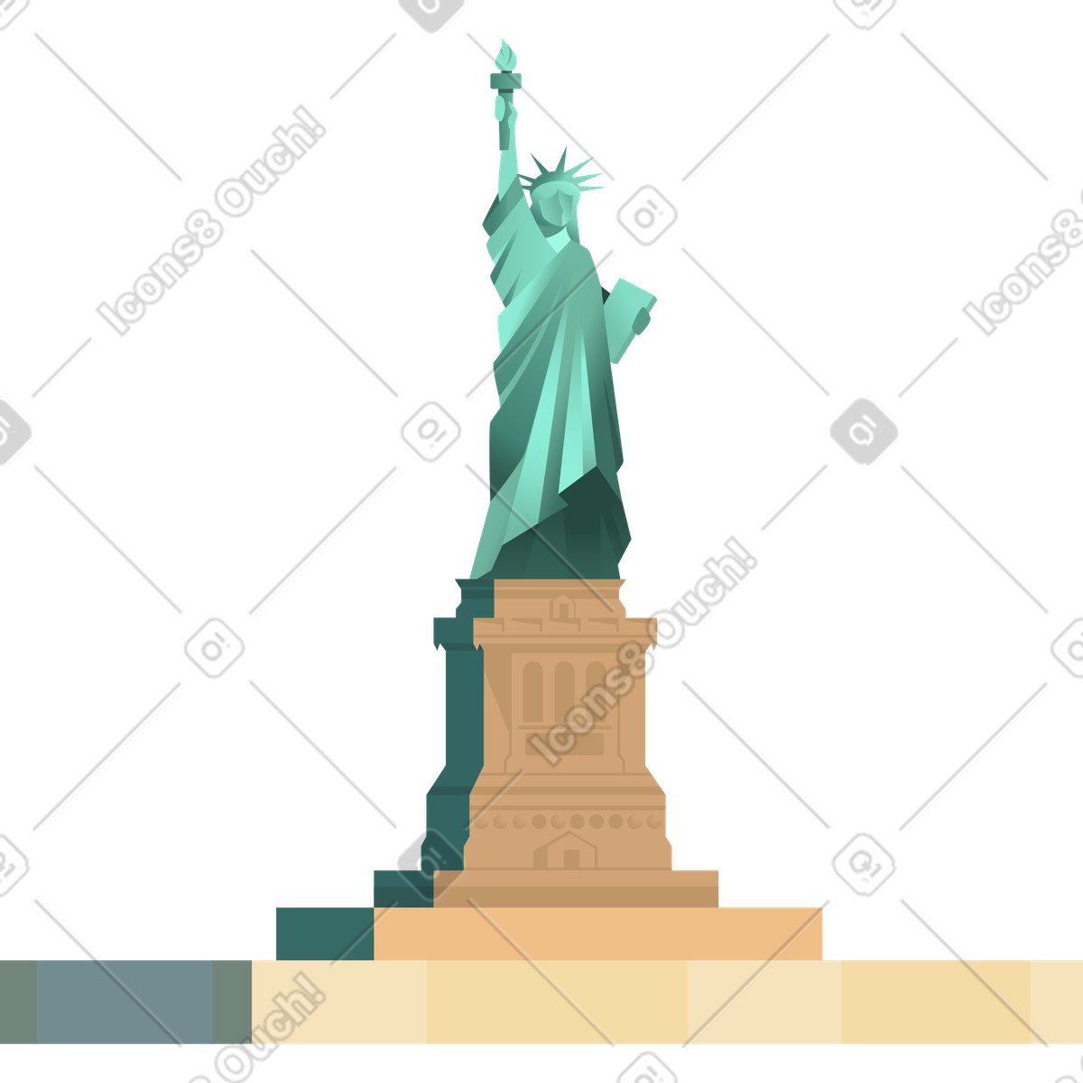 Ilustração de Estátua da liberdade em no estilo Vivid para baixar em PNG, SVG