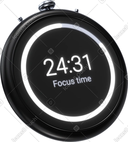 3D productivity timer clock, focus time management, Pomodoro Technique ...