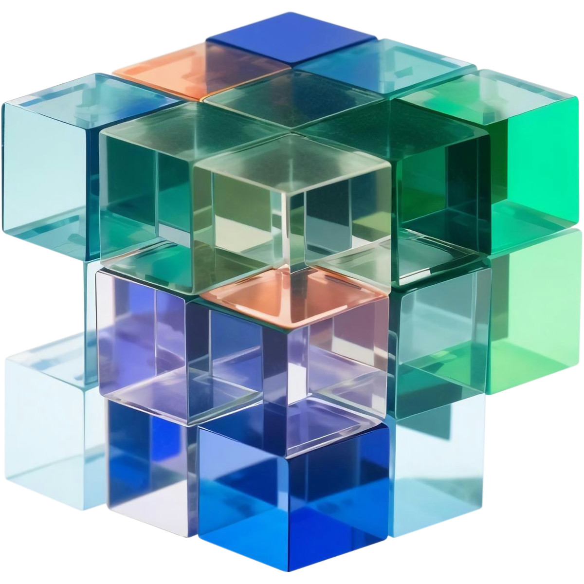 Blocks composition illustration in 3D style download in PNG, SVG