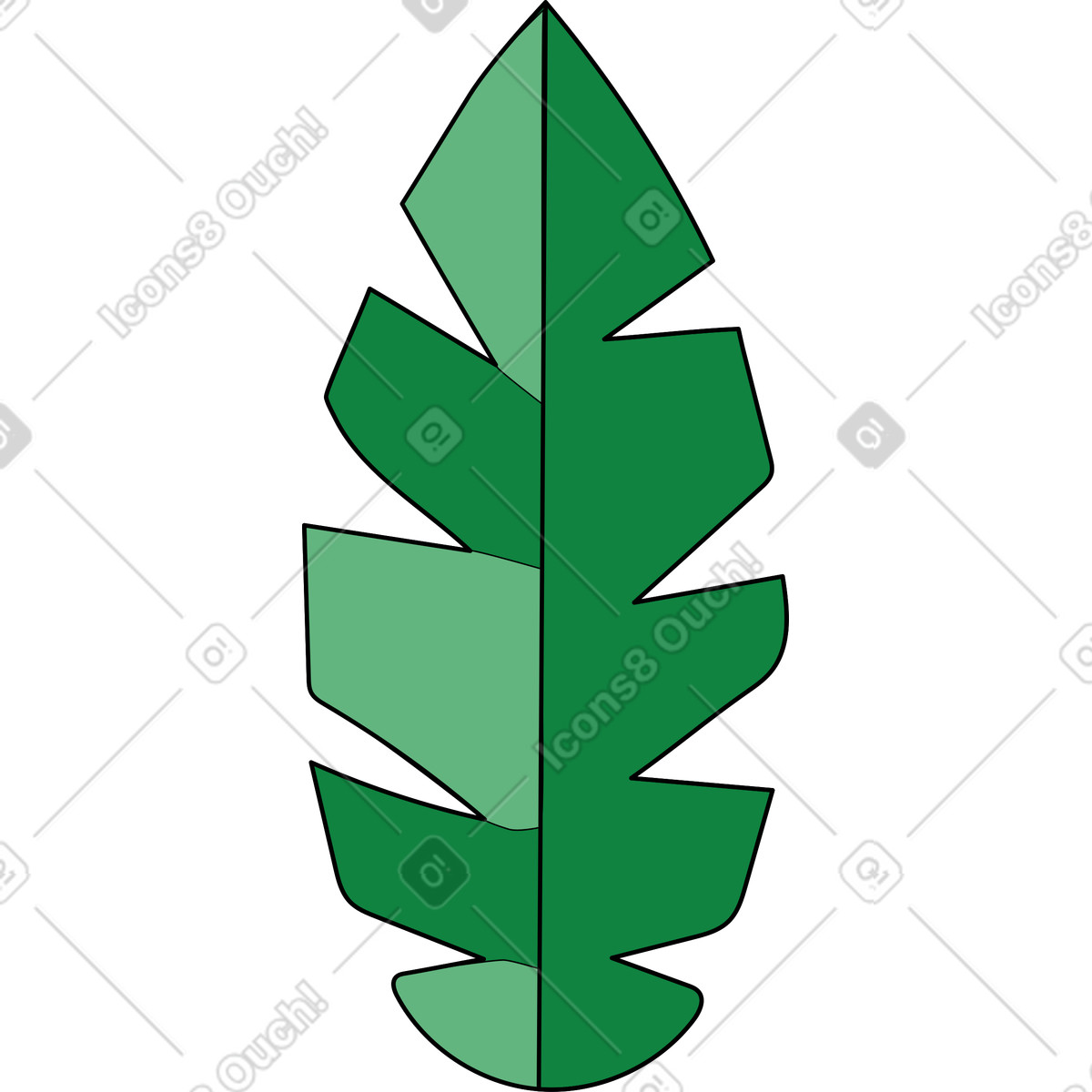 Ilustración Hoja de palma en estilo Surr a descargar en PNG y SVG