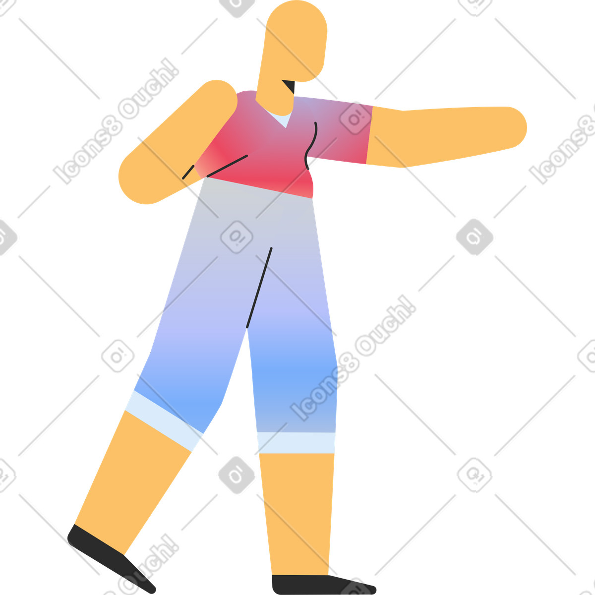 Ilustração de Pessoa short apontando em no estilo Marginalia para baixar em PNG, SVG