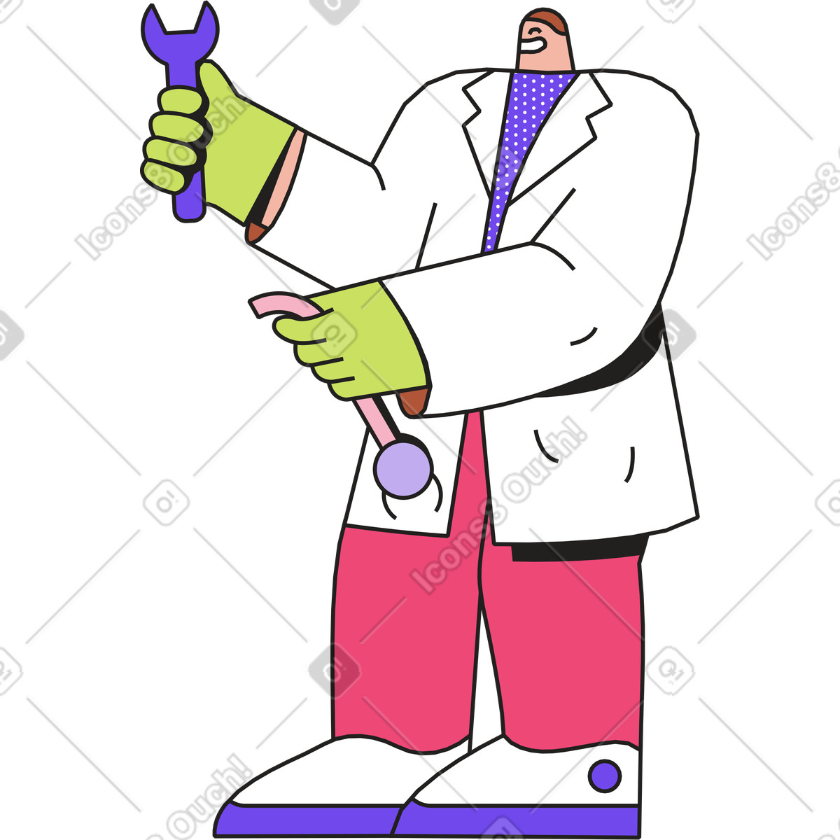 Mechaniker-Illustration im Dazzle-Stil als Download in PNG, SVG